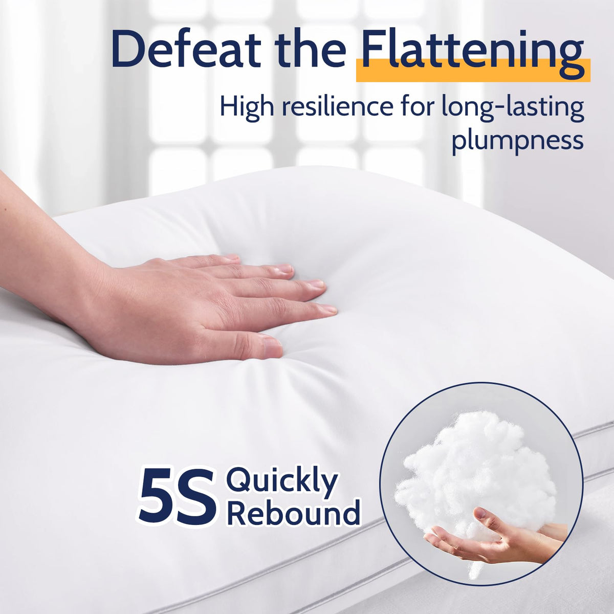 King Size Set of 2 Down Alternative Bed Pillows Z376876