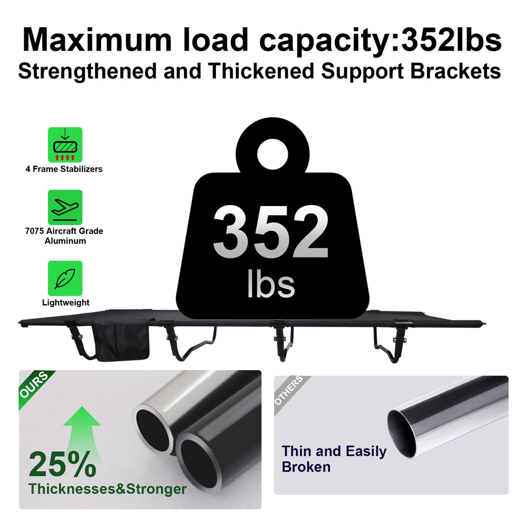 Ultralight Folding Camping Cot 4-Legs 352 lbs L85093