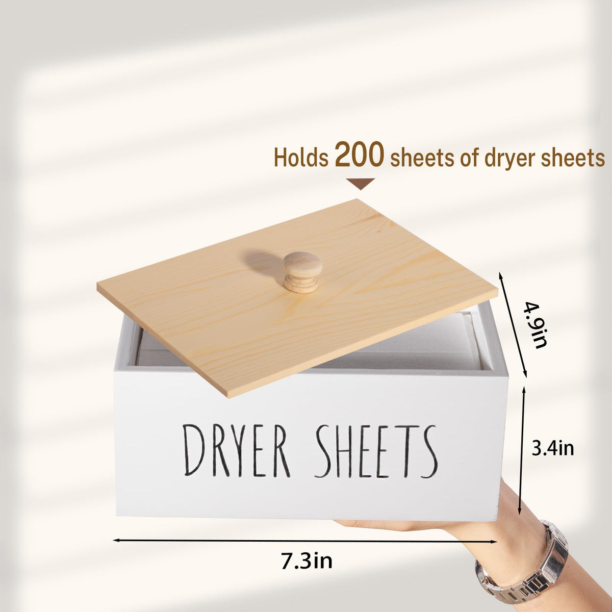 Wood Laundry Detergent Dispenser Holder with Lid O85139