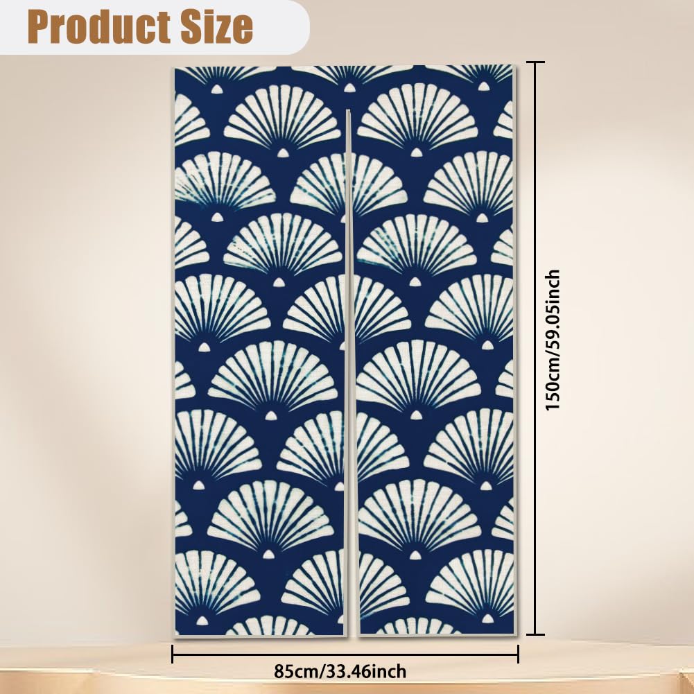 White One Side Printed Door Curtain 59x33 Inch T745927