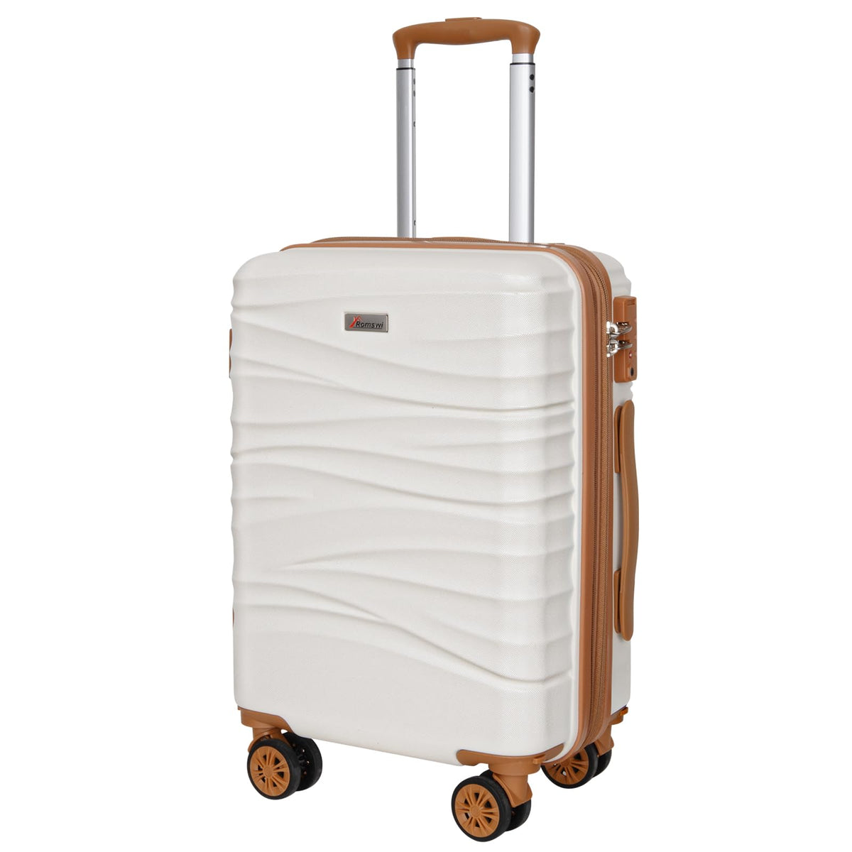 21" White Hardshell Carry On Luggage with Spinner Wheels T74745