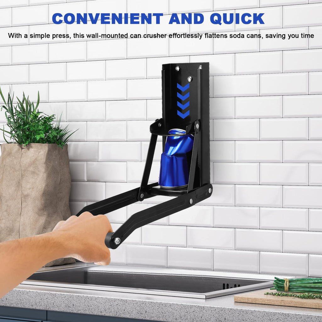 Stainless Steel Wall Mounted Can Crusher with Bottle Opener N99573