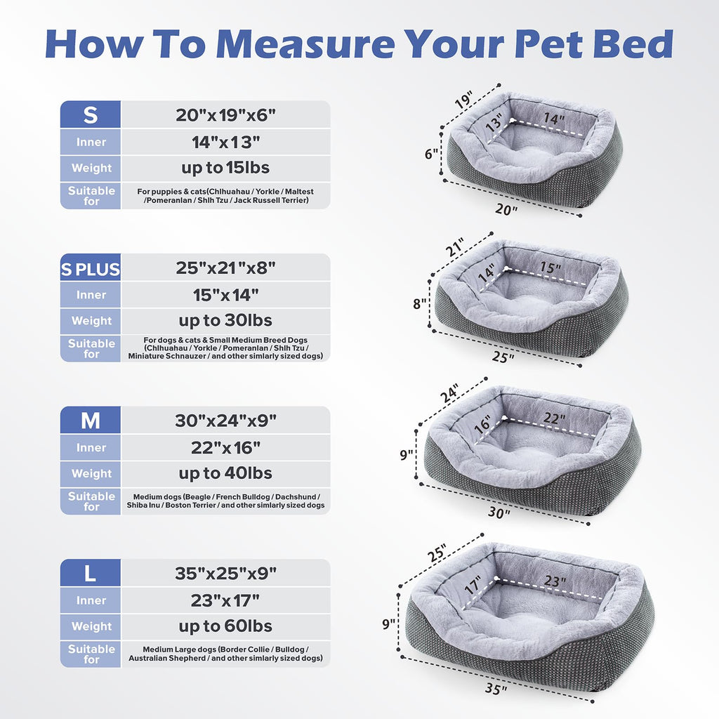 Medium Washable Orthopedic Dog Bed with Anti-Slip Bottom P623