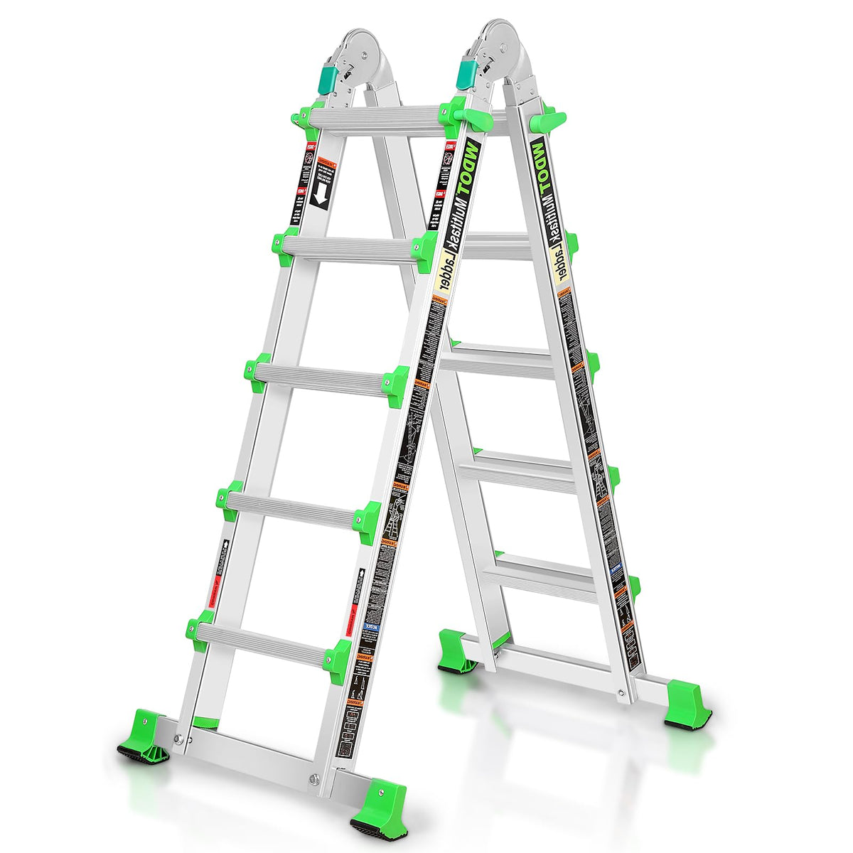 5 Step 17 Ft Anti-Slip Aluminum Folding Ladder W336