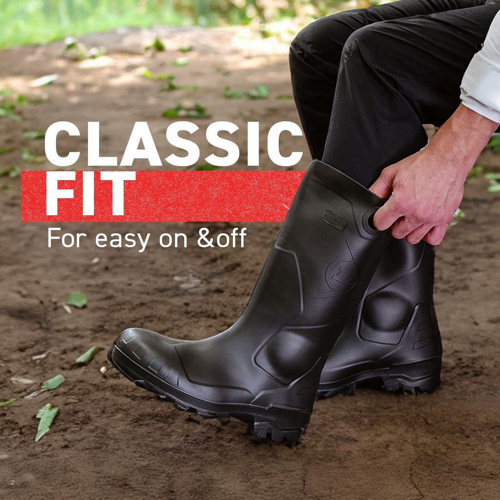 Black Steel Toe Rubber Work Boots S32363