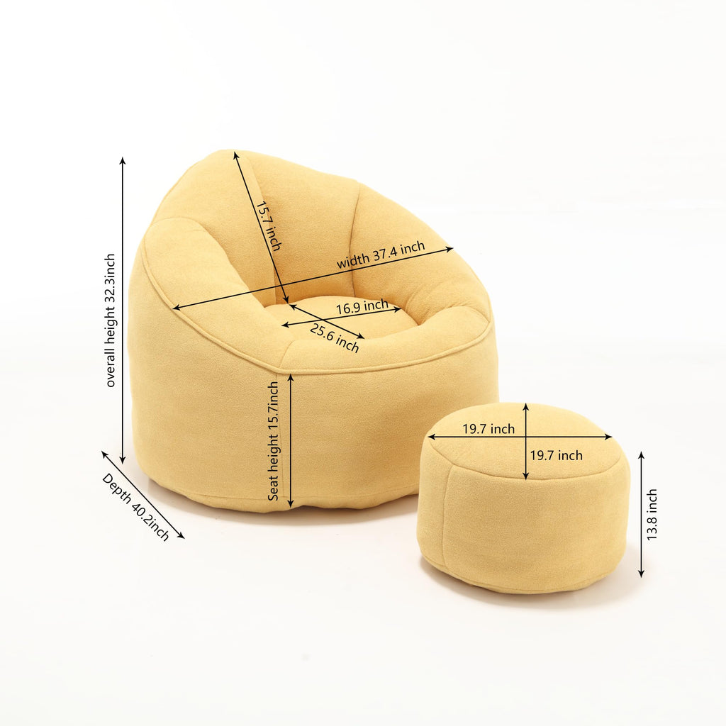 Microfiber Bean Bag Chair with Footrest P90785