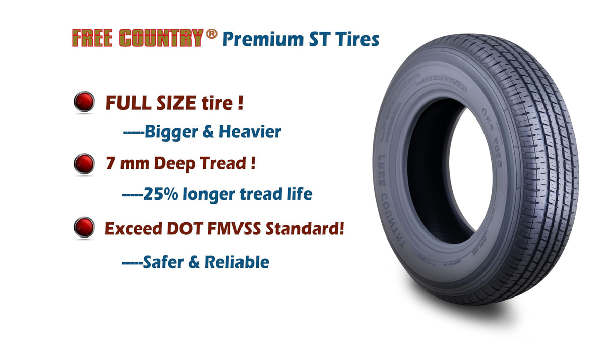 Trailer Tire Wheel ST205/75R15 8-Ply Silver Mod Rim F109