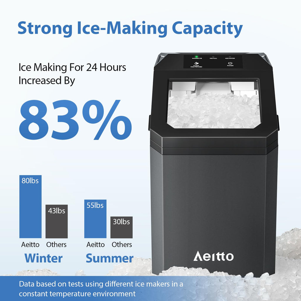55lbs/Day Self-Cleaning Stainless Steel Nugget Ice Maker Q4381