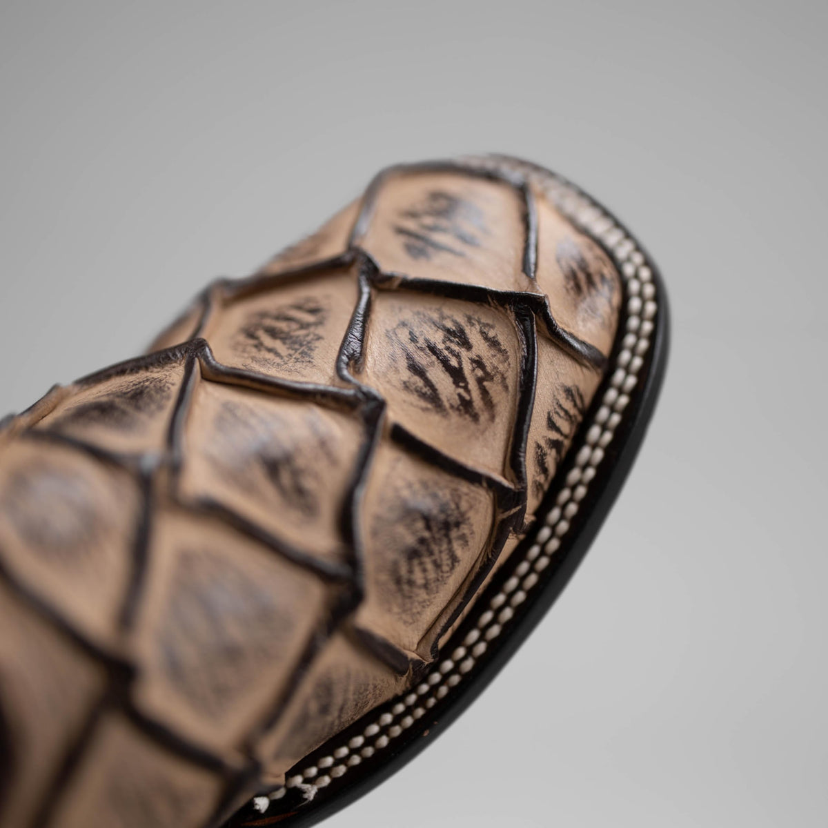 Leather Print Embroidered Square Toe Cowboy Boots G591028