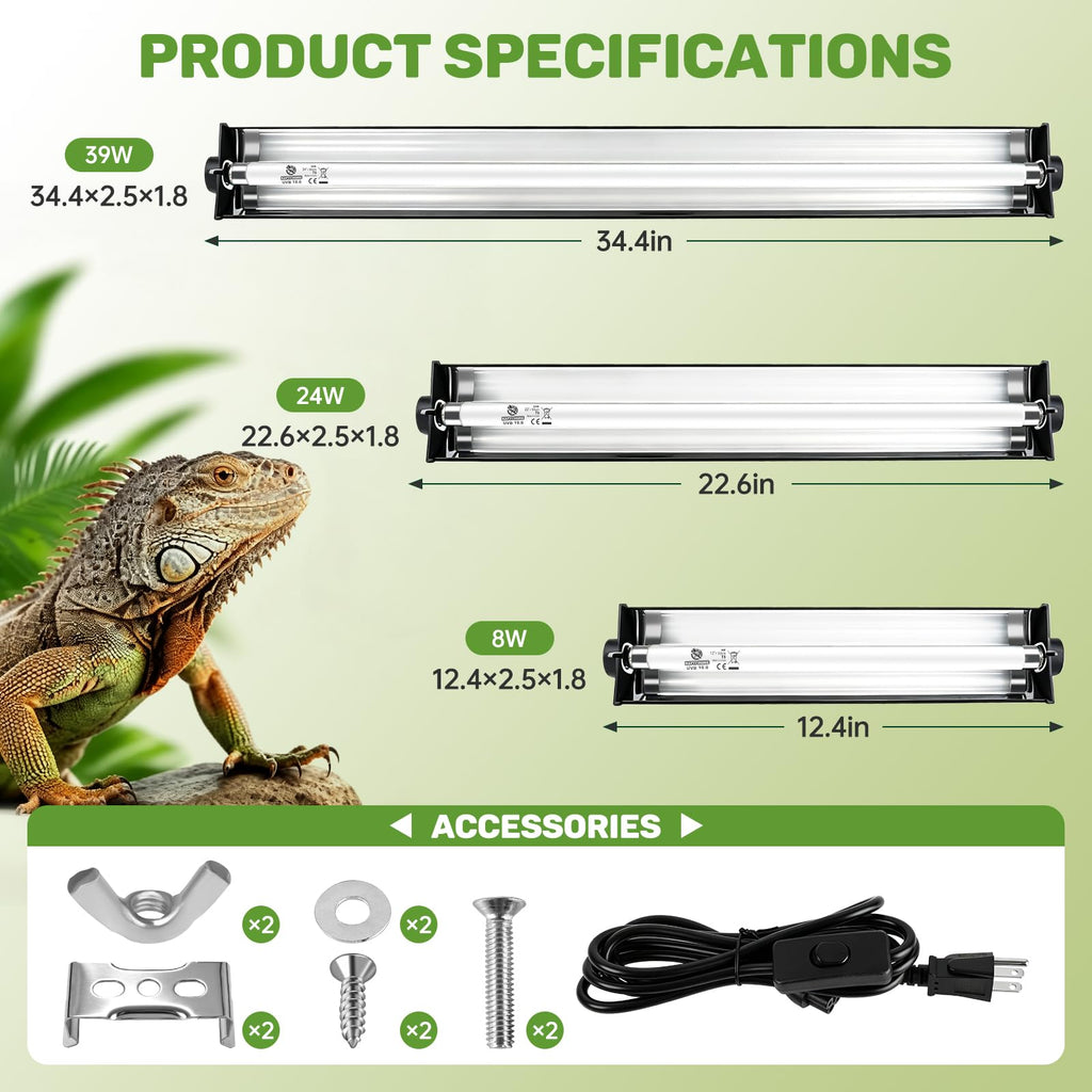 8W 10.0 UVA UVB Reptile Light Fixture N804
