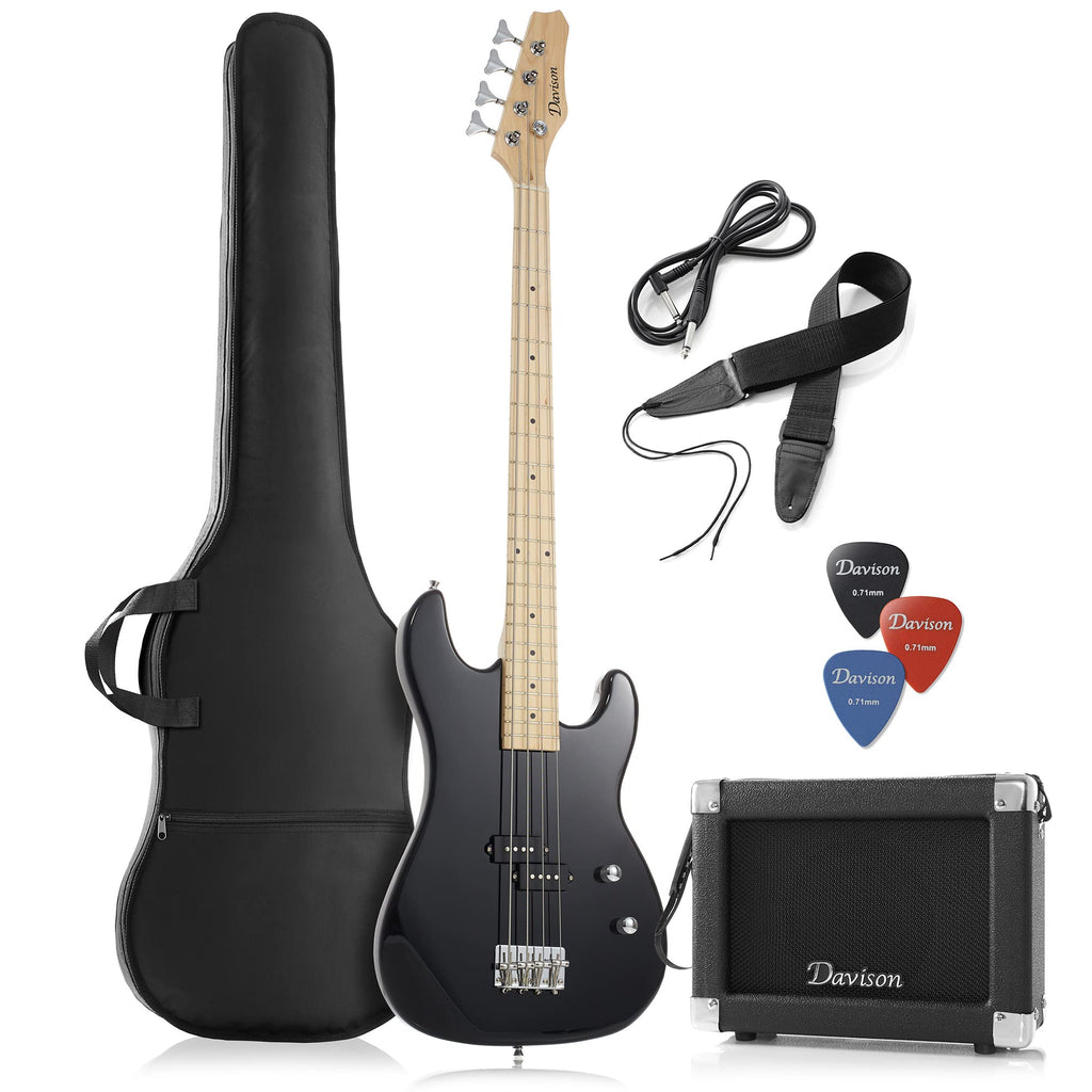 Full Size 4 String Right Handed Electric Bass Guitar with 15-Watt Amp C717