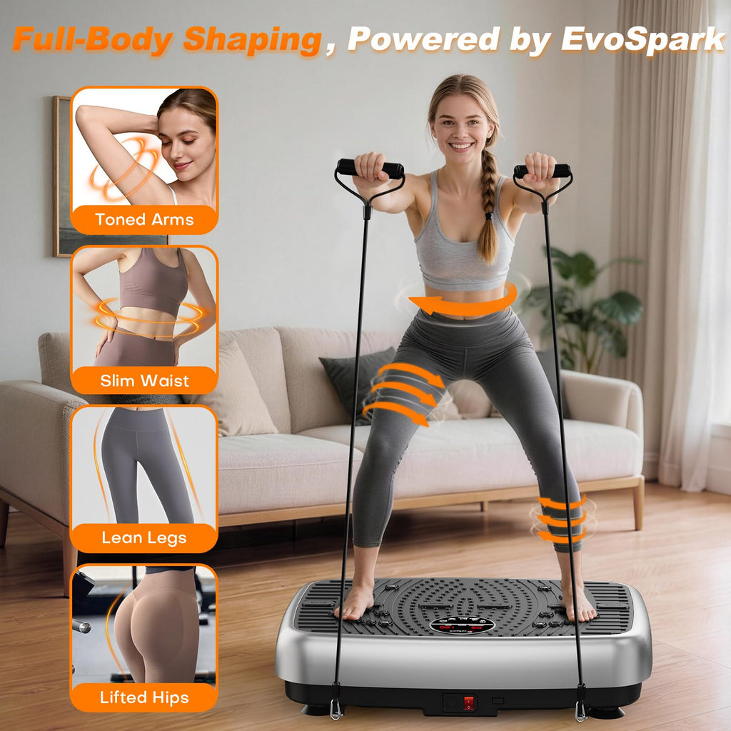 Vibration Plate Exercise Machine with Resistance Bands W87197