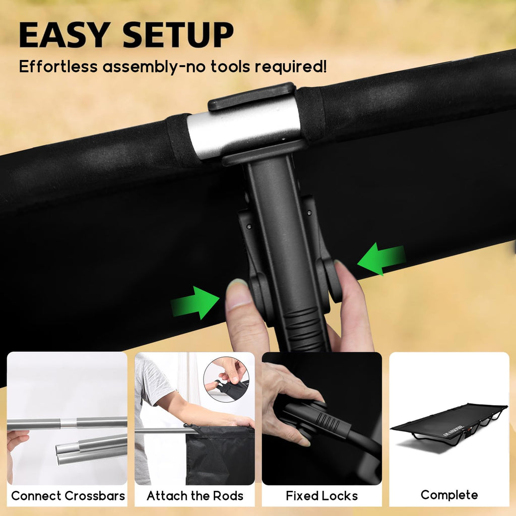 Ultralight Folding Camping Cot 4-Legs 352 lbs L85093