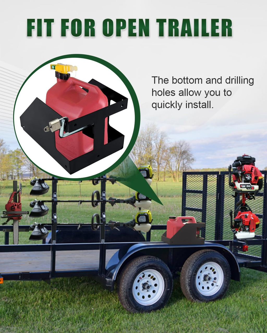 5 Gallon Fuel Gas Can Rack Holder with Lock W37572