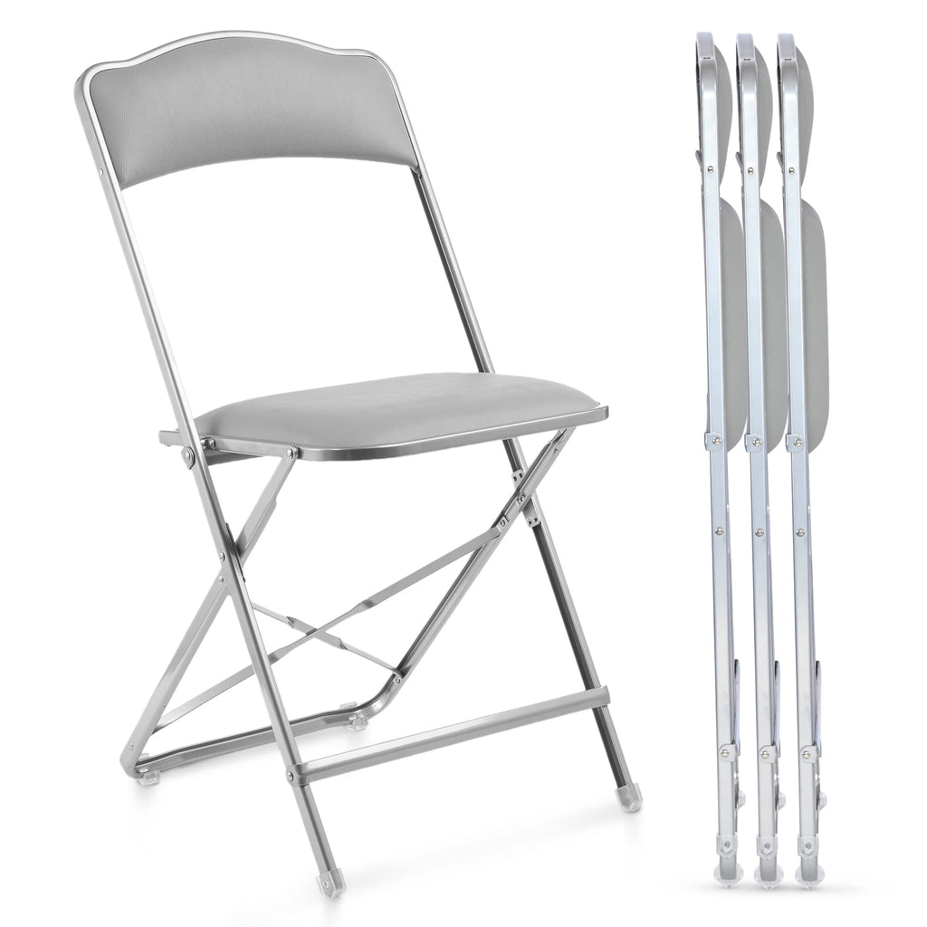 Folding Chairs with Padded Seats 4 Pack Heavy-Duty Steel Frame T8087