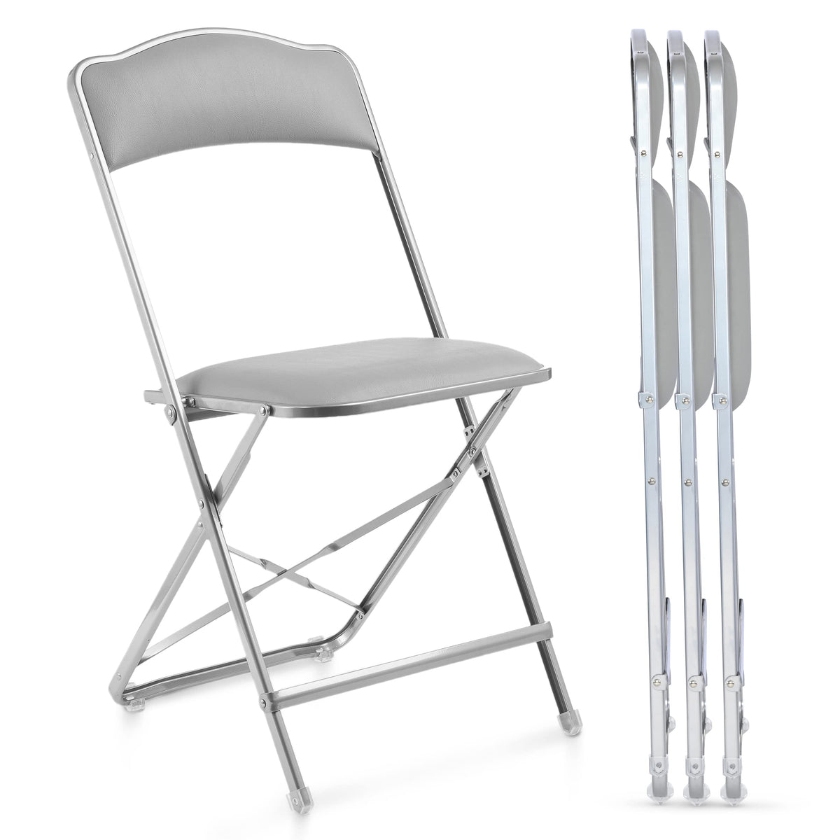 Folding Chairs with Padded Seats 4 Pack Heavy-Duty Steel Frame T8087