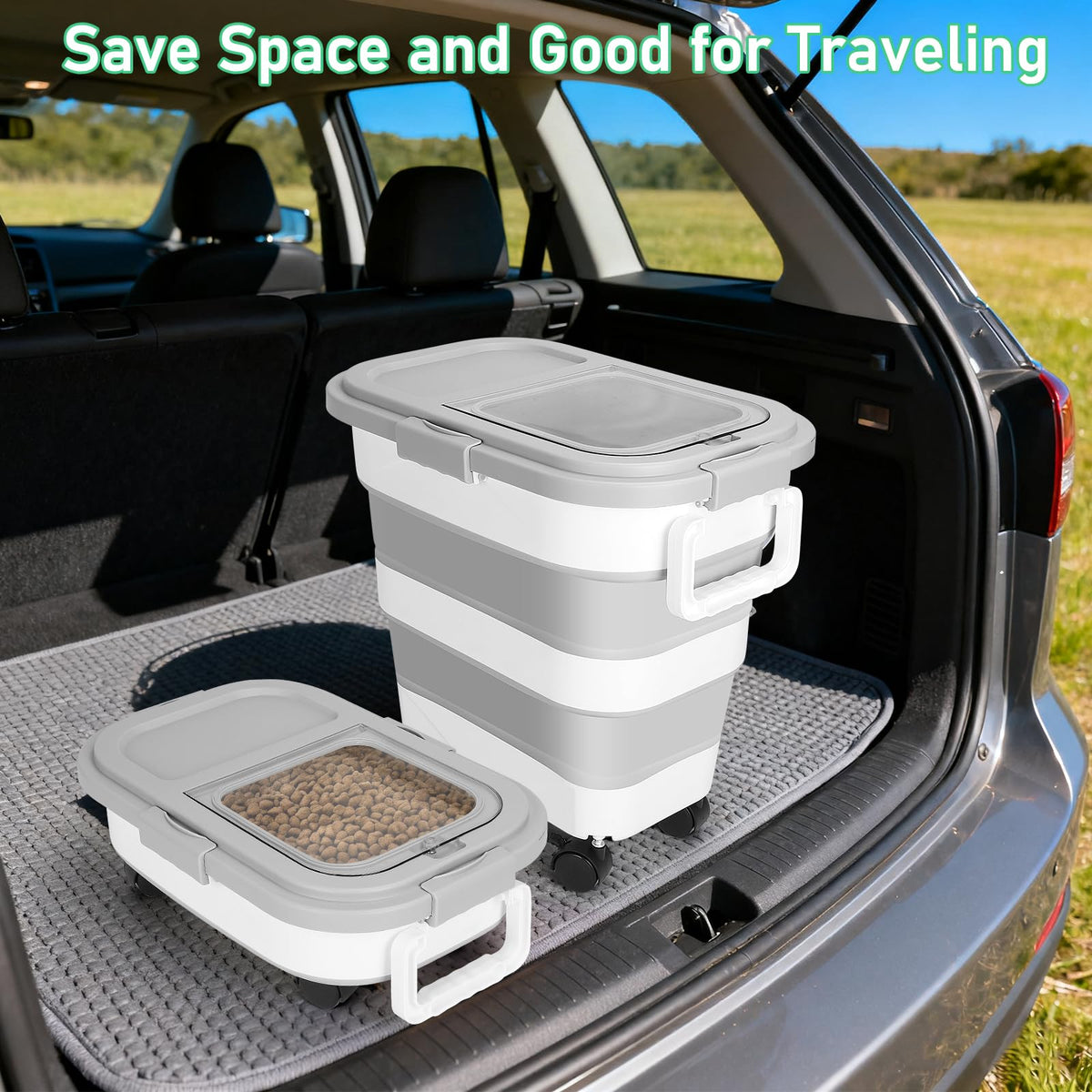 30LB Dog Food Storage Container with Wheels I582015