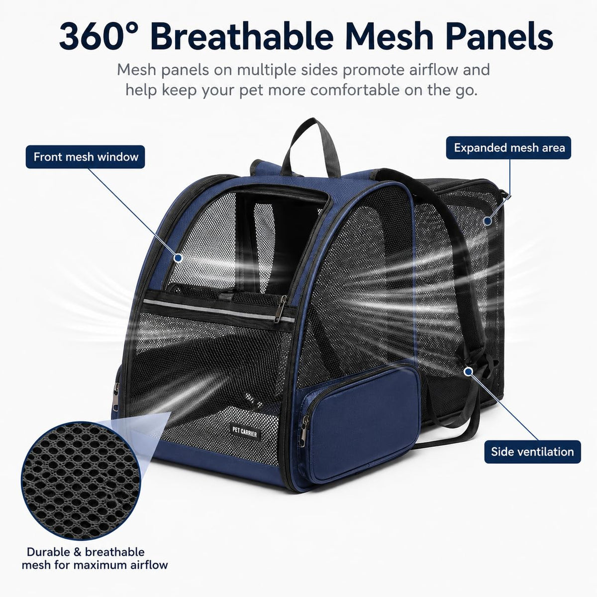 Blue Expandable Cat Carrier Backpack V8355