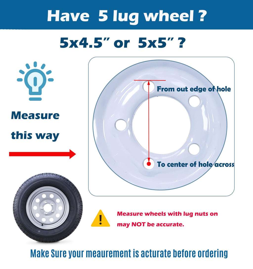 Trailer Tire Wheel ST205/75R15 8-Ply Silver Mod Rim F109