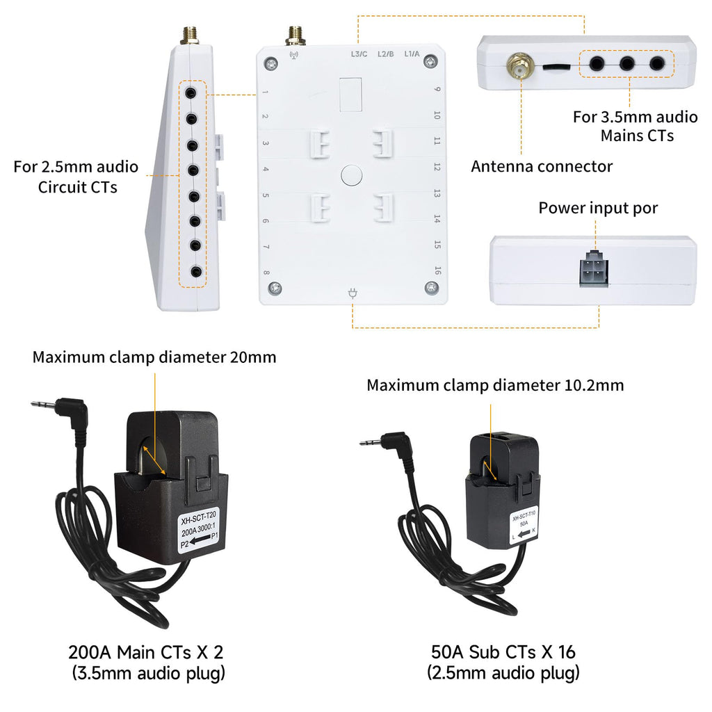 Energy Consumption Monitor with 18 Circuit Monitoring Z1577