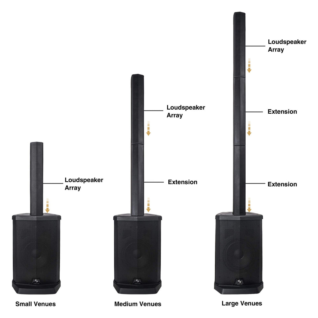 Portable Line Array Column PA/DJ System with Sub Bass Module V630784