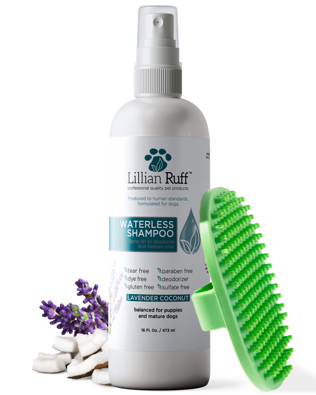 Waterless No-Rinse Dog Dry Shampoo Spray with Essential Oils 16oz W725