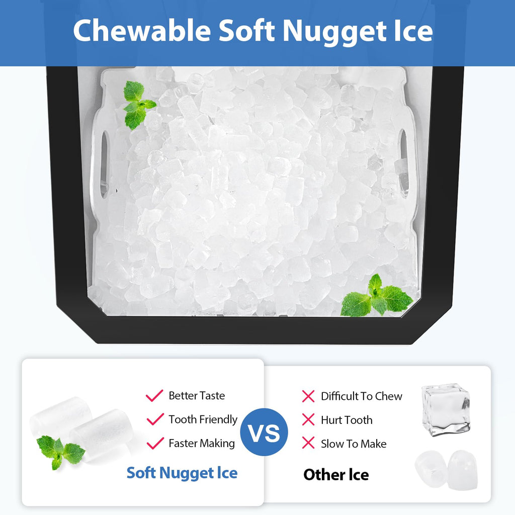 55lbs/Day Self-Cleaning Stainless Steel Nugget Ice Maker Q4381