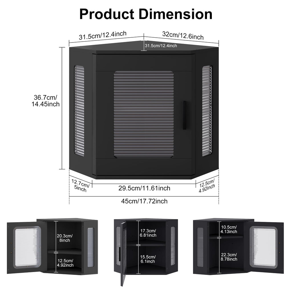 Large Black Wooden Bread Box with Acrylic Window G328