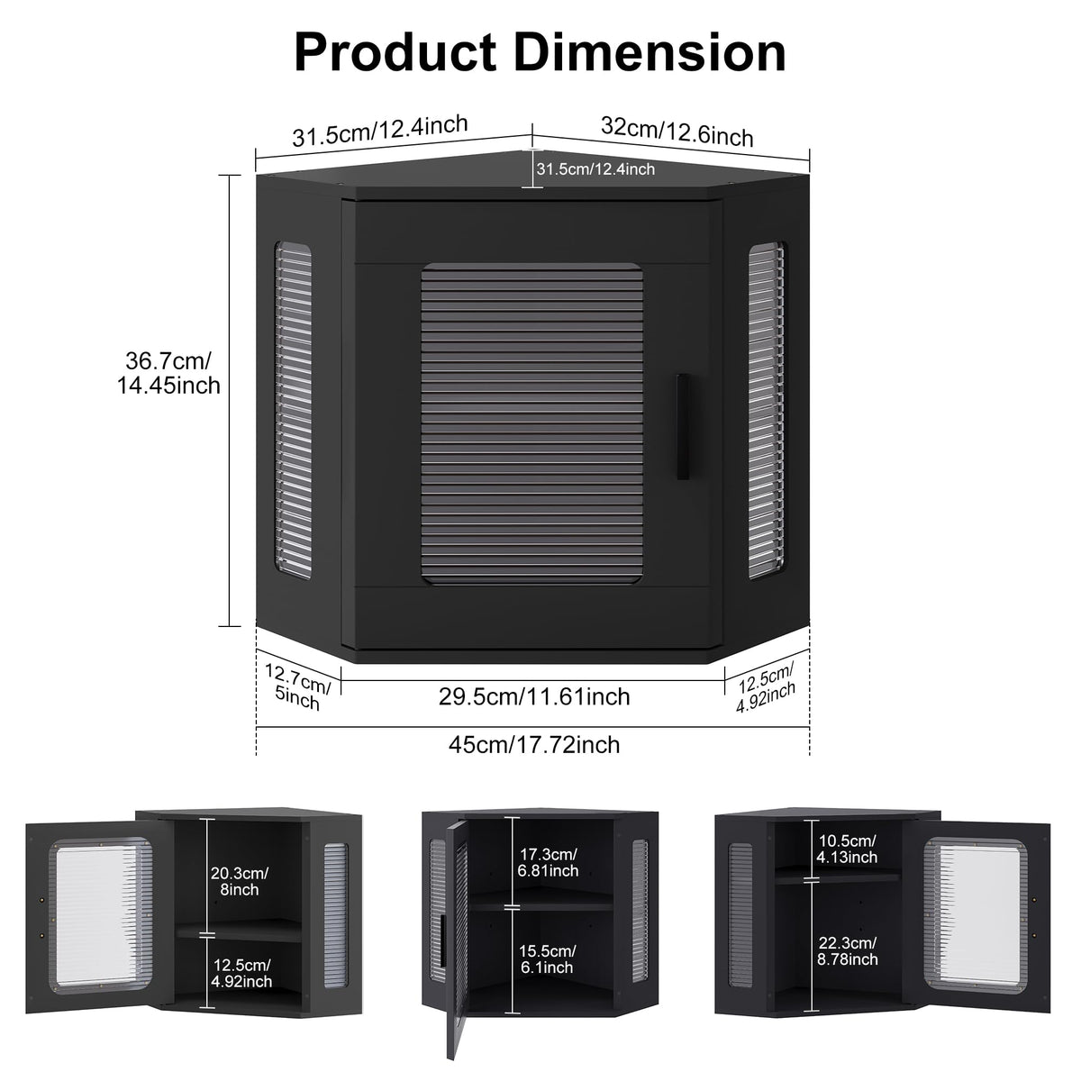 Large Black Wooden Bread Box with Acrylic Window G328
