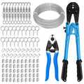 1/8 Wire Rope Kit, 100ft Stainless Steel Cable with Crimping Tool & Cutter V9174
