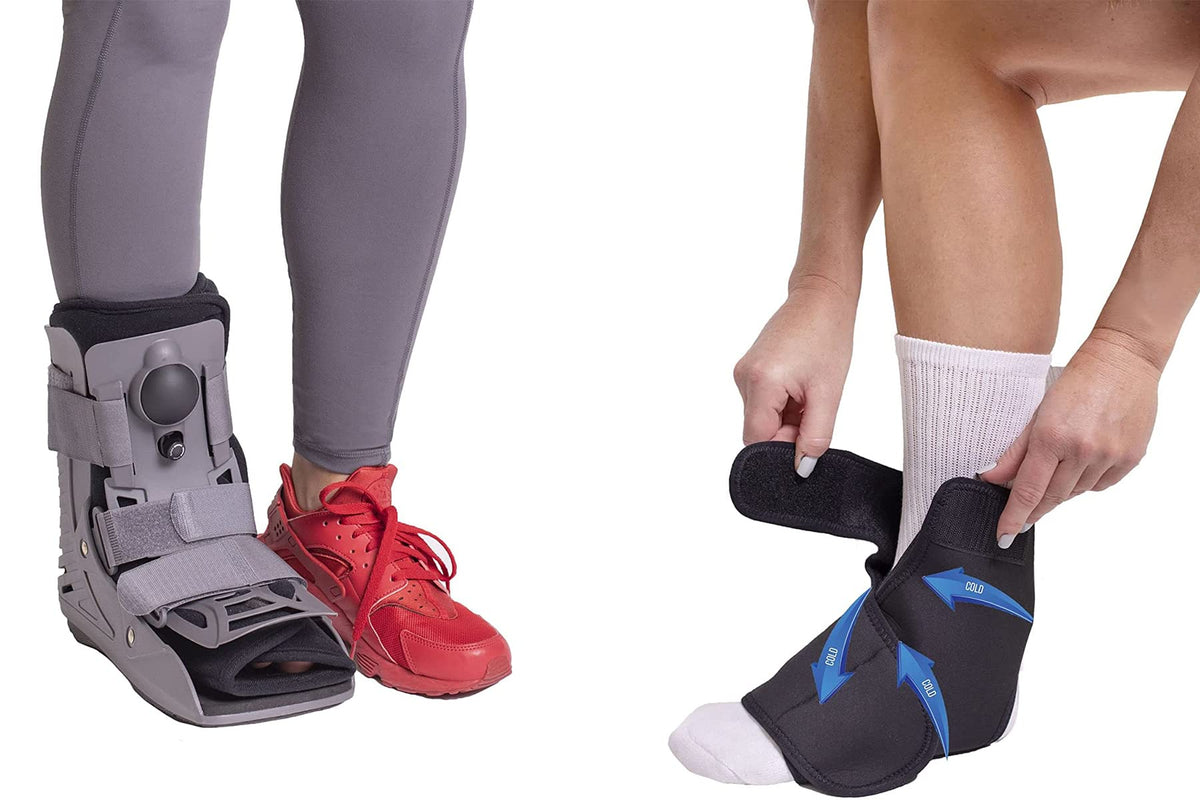 Ultra Light Short Full Shell Walking Boot + Reusable Ankle & Foot Ice Pack P987615