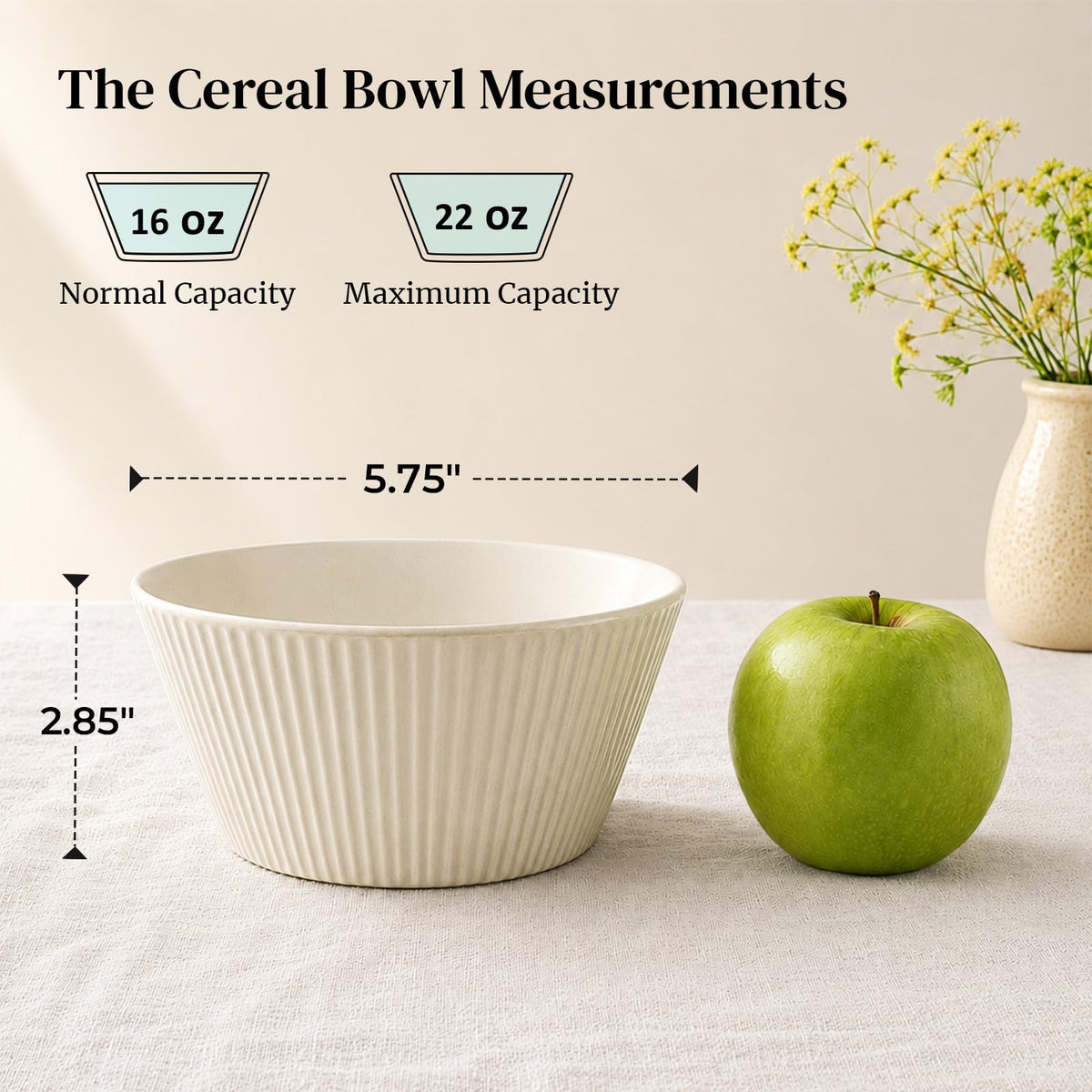 16 OZ Cereal Bowls Set of 4 and 8.5" Serving Bowls Set of 4 N949