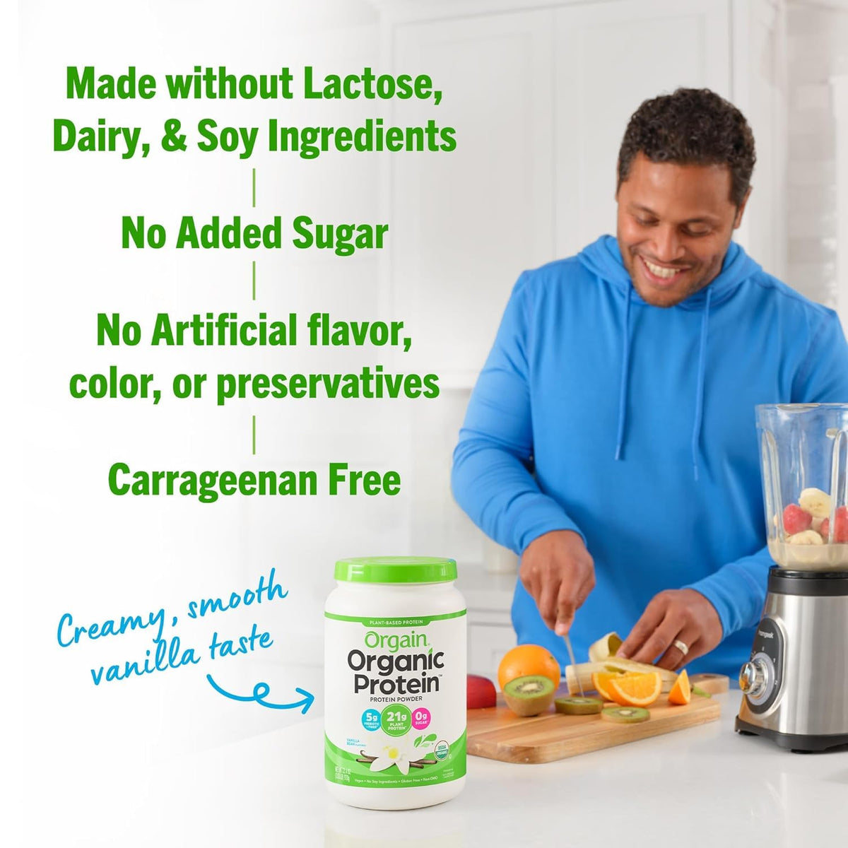 Organic Vegan Protein Powder Chocolate Peanut Butter and Vanilla Bean 4.06 Lbs Q912567