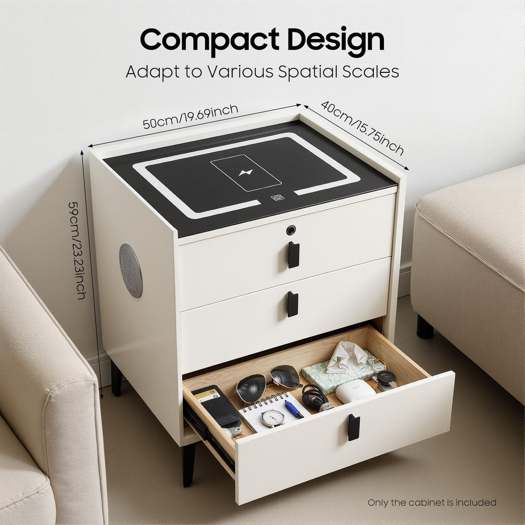 LED Nightstand with Charging Station and Drawers N65521