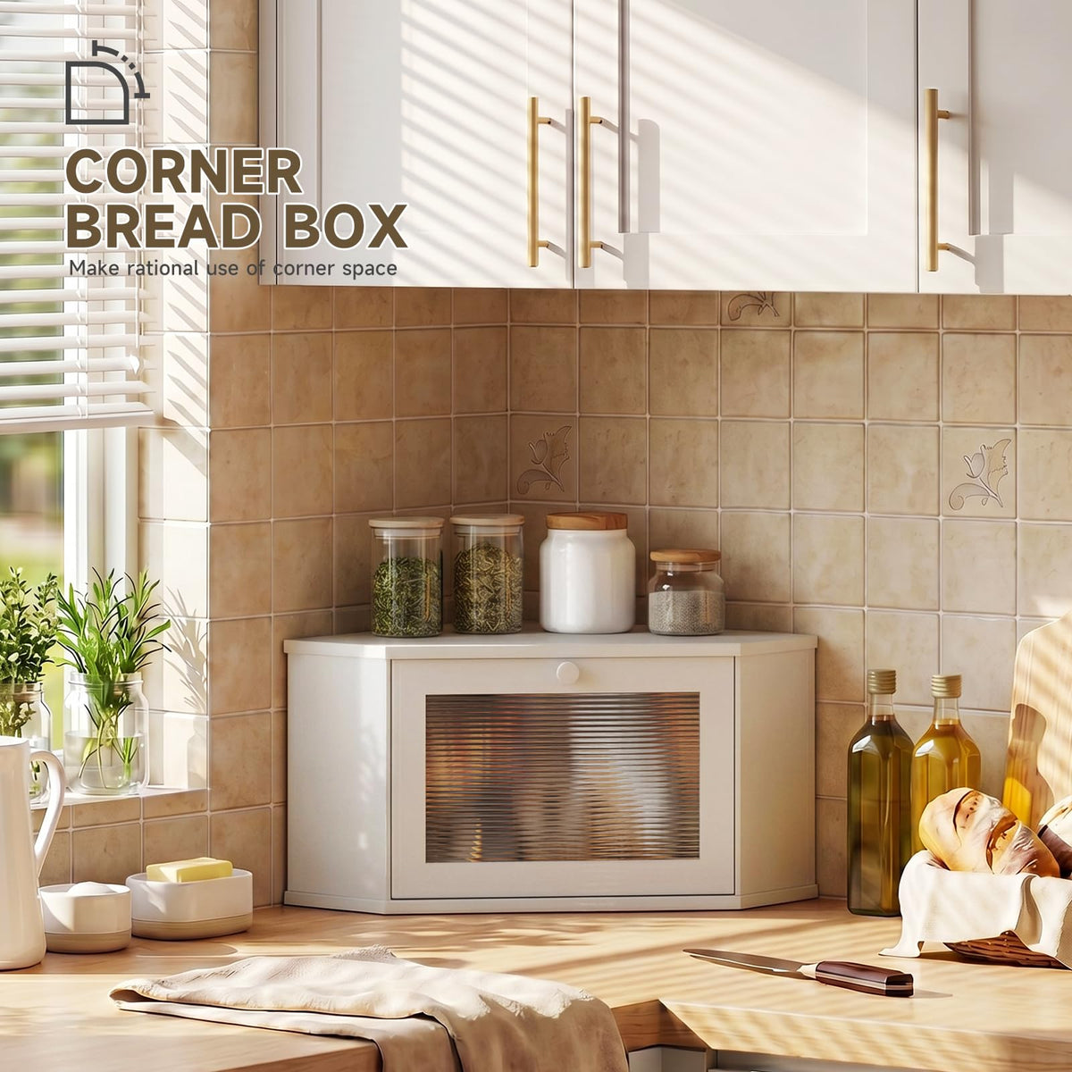 White Medium Bread Box N7477