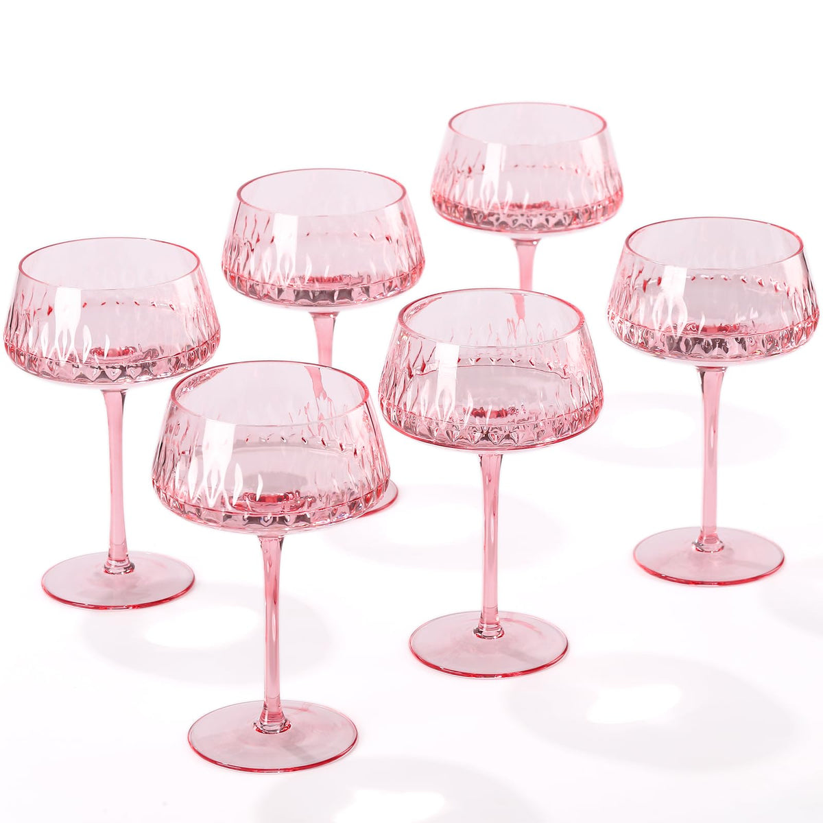 Pink 14 oz Martini Glasses Set of 6 S6532