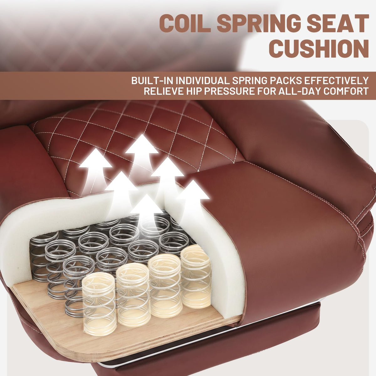 Big Tall Office Chair with Footrest Brown C321742