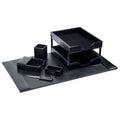 Black 8 Piece Bonded Leather Desk Set T37109
