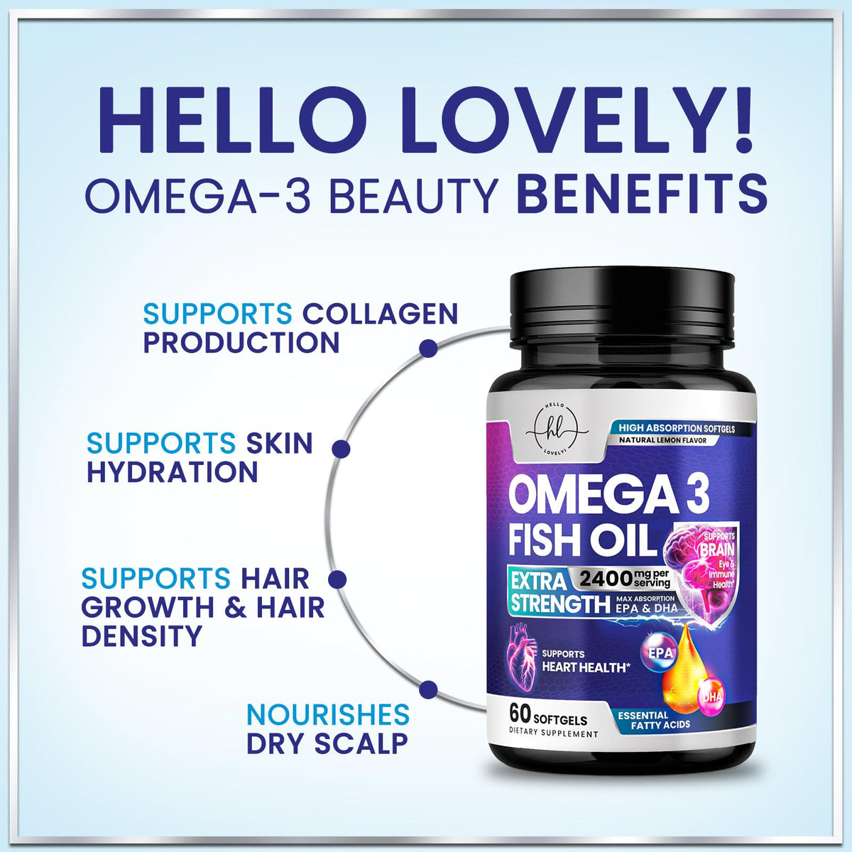 2400mg Omega 3 Fish Oil Softgels Z8726