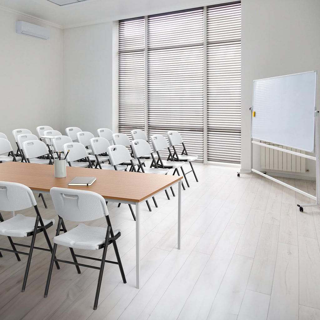 White 10 Pack HDPE Folding Chairs with Steel Frame H188444