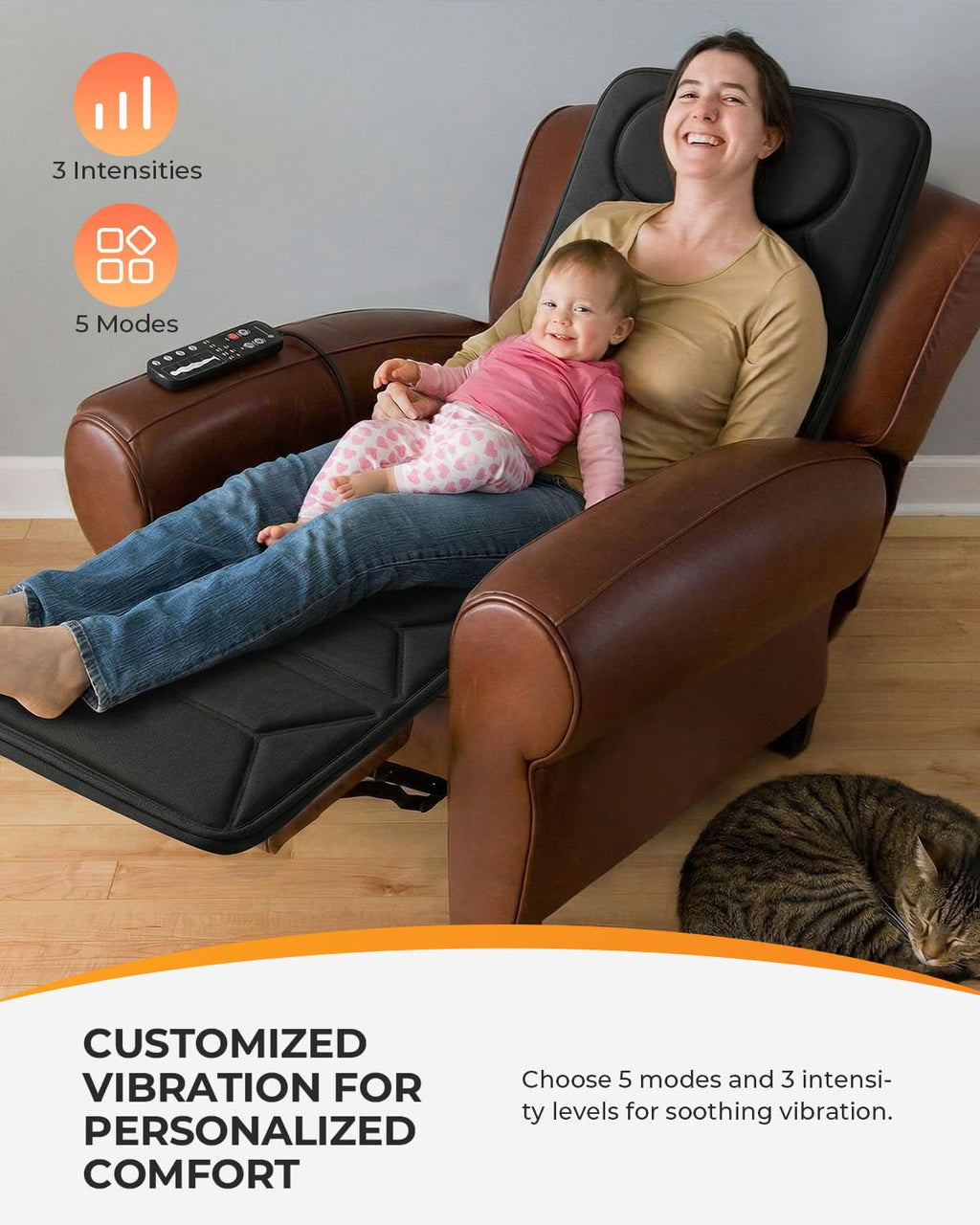 Full Body Massage Mat with Heat, 10 Motors Vibration N18430