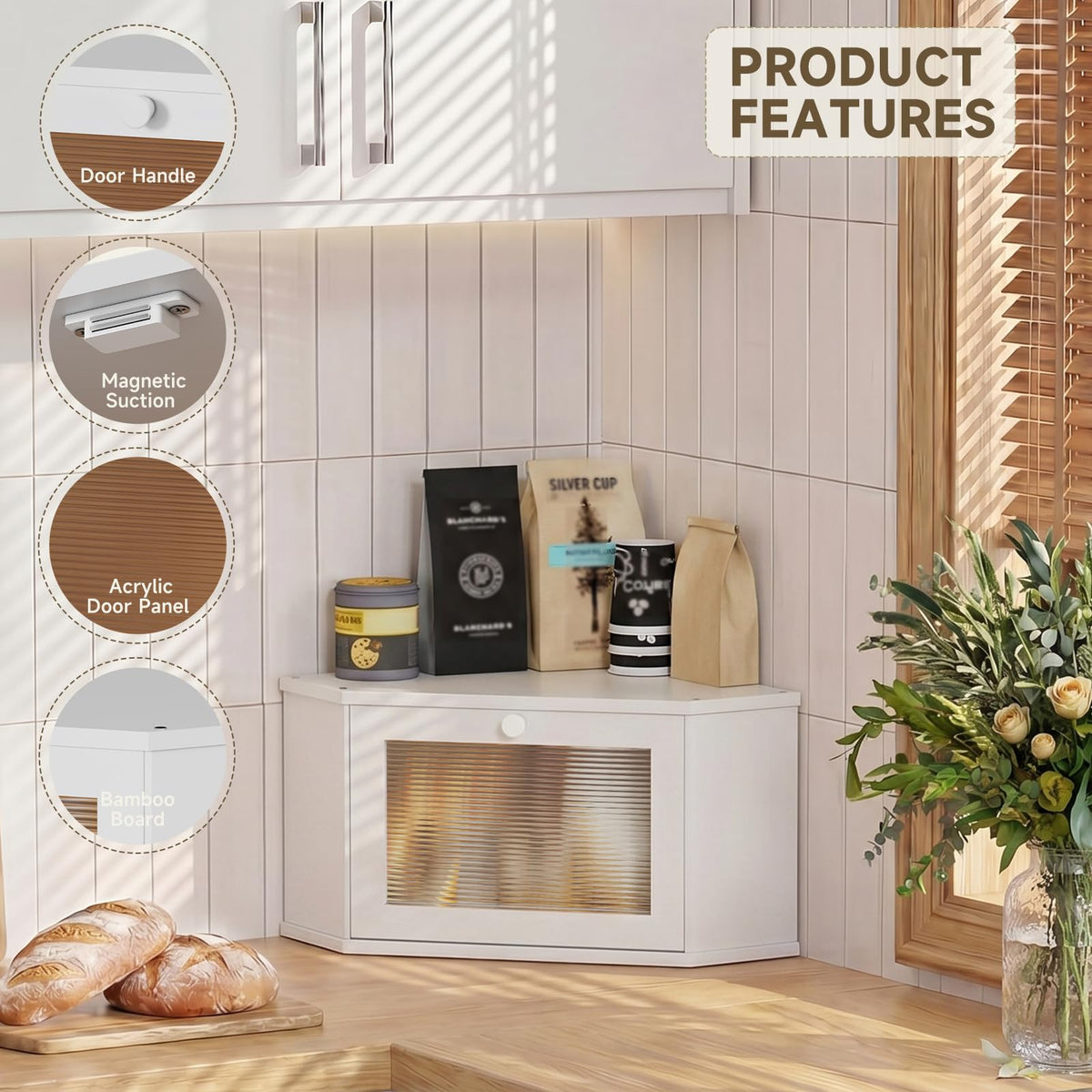 White Medium Bread Box N7477