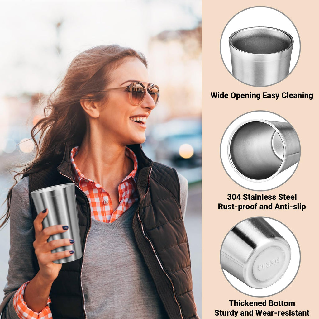 16 oz Stainless Steel Insulated Tumbler 8 Pack Q208