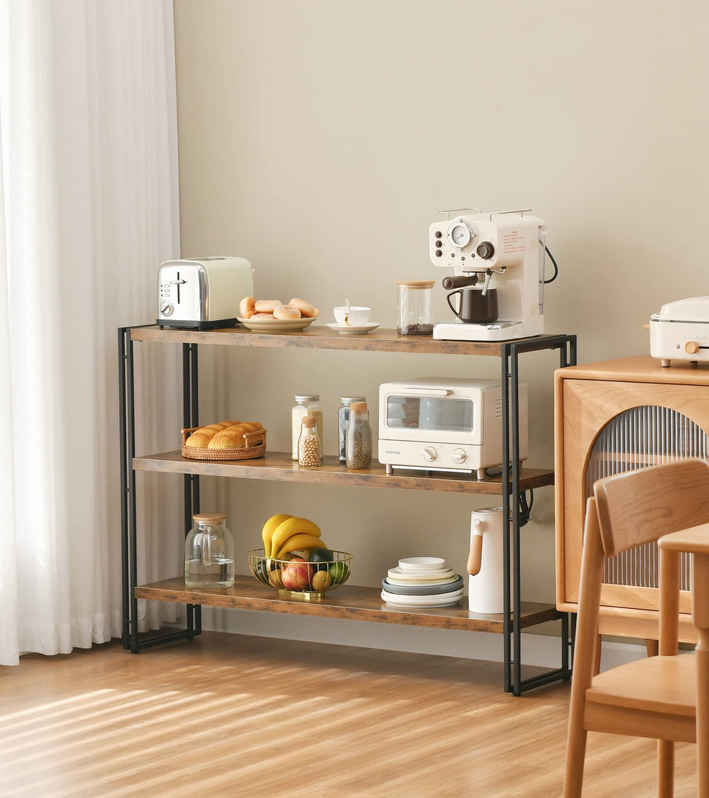 3-Tier Wood and Metal Bookshelf M842423