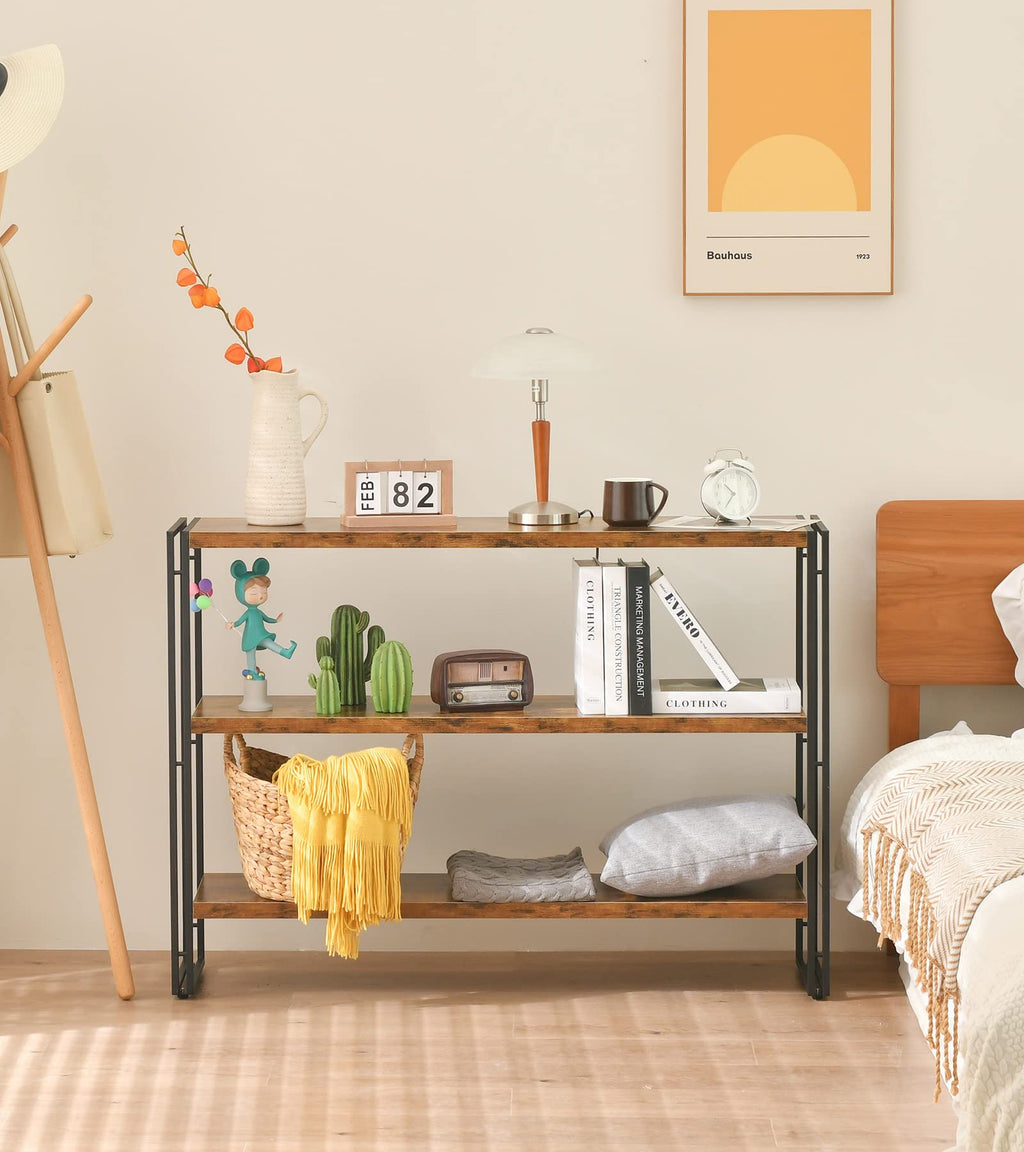 3-Tier Wood and Metal Bookshelf M842423