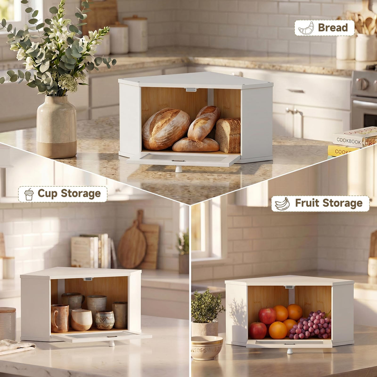 White Medium Bread Box N7477