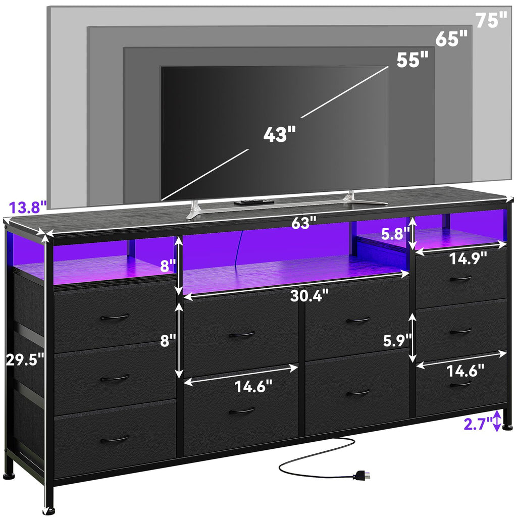 Dresser TV Stand with LED Lights G116332