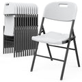 White 10 Pack HDPE Folding Chairs with Steel Frame H188444