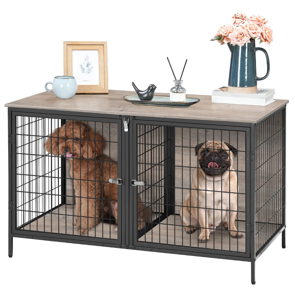 Greige Dog Crate Furniture G507958