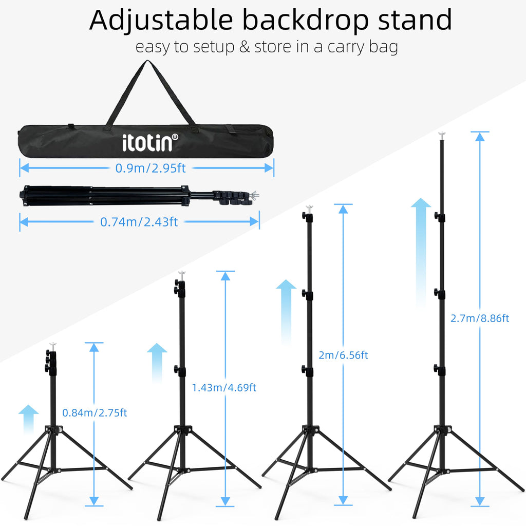 Adjustable Photo Backdrop Stand 9ft x 10ft with Carry Bag X756751